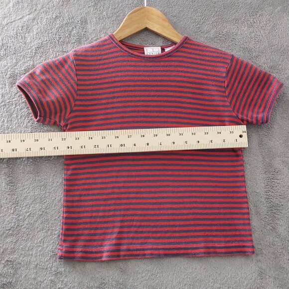 Vintage TKS Basic Girls Red & Blue Striped Top Size 10/12 - Picture 4 of 5